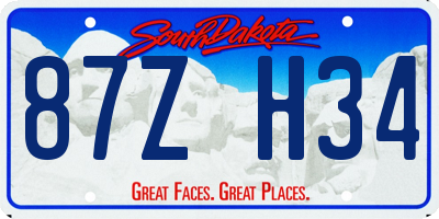 SD license plate 87ZH34