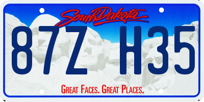 SD license plate 87ZH35
