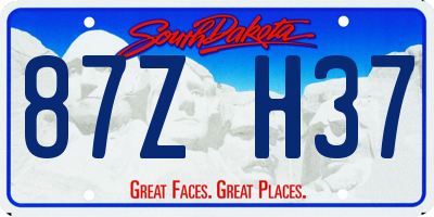SD license plate 87ZH37