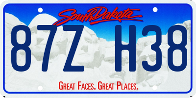 SD license plate 87ZH38