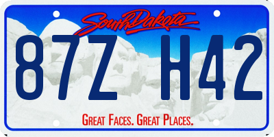 SD license plate 87ZH42