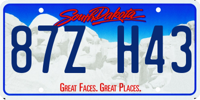 SD license plate 87ZH43