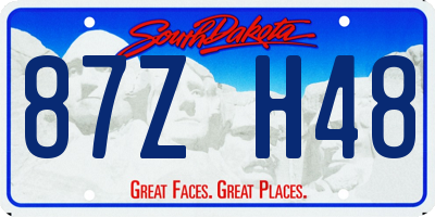 SD license plate 87ZH48