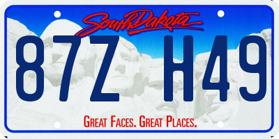 SD license plate 87ZH49