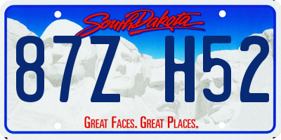 SD license plate 87ZH52