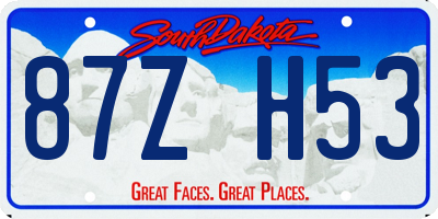 SD license plate 87ZH53