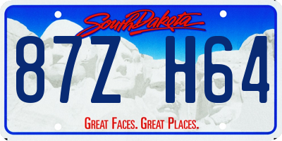 SD license plate 87ZH64