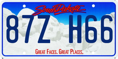 SD license plate 87ZH66