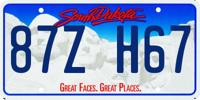 SD license plate 87ZH67
