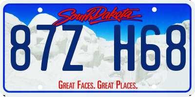 SD license plate 87ZH68