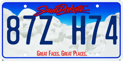 SD license plate 87ZH74