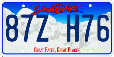 SD license plate 87ZH76