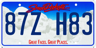 SD license plate 87ZH83