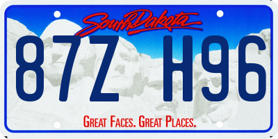 SD license plate 87ZH96