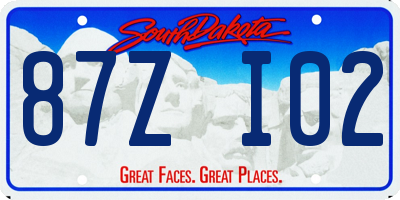 SD license plate 87ZI02