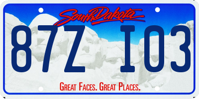 SD license plate 87ZI03