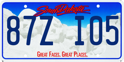 SD license plate 87ZI05
