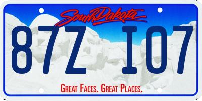 SD license plate 87ZI07