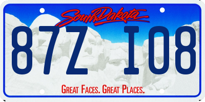 SD license plate 87ZI08