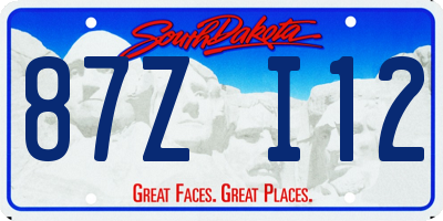 SD license plate 87ZI12
