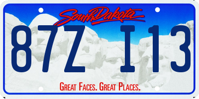 SD license plate 87ZI13