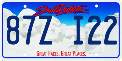 SD license plate 87ZI22