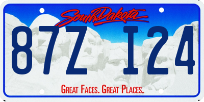 SD license plate 87ZI24