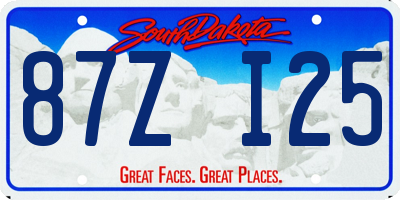 SD license plate 87ZI25