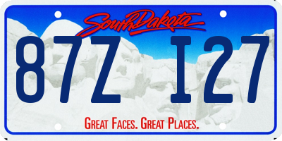 SD license plate 87ZI27