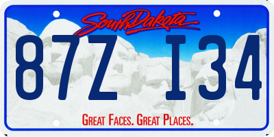SD license plate 87ZI34