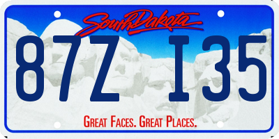 SD license plate 87ZI35