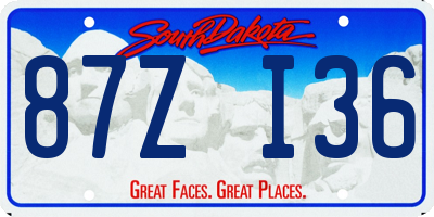 SD license plate 87ZI36