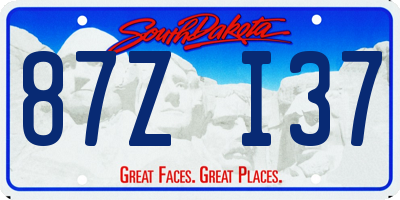 SD license plate 87ZI37