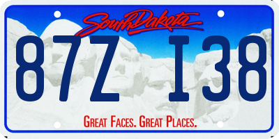 SD license plate 87ZI38