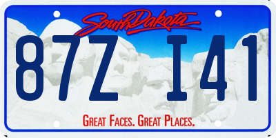 SD license plate 87ZI41