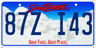 SD license plate 87ZI43
