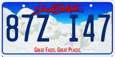SD license plate 87ZI47