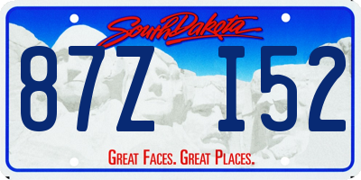 SD license plate 87ZI52