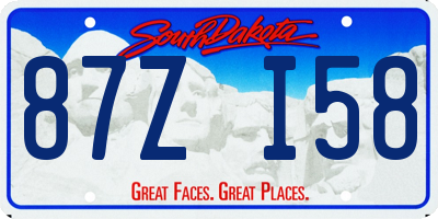 SD license plate 87ZI58