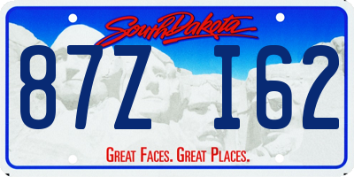 SD license plate 87ZI62