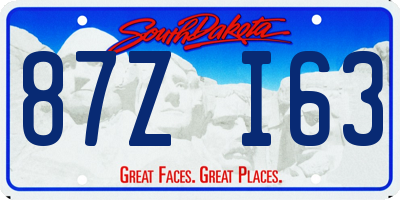 SD license plate 87ZI63