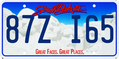 SD license plate 87ZI65