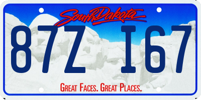 SD license plate 87ZI67