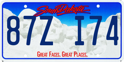 SD license plate 87ZI74