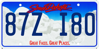 SD license plate 87ZI80