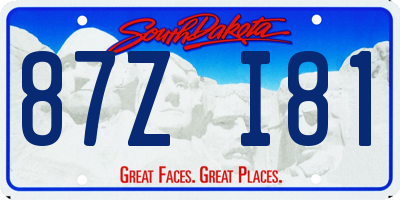 SD license plate 87ZI81
