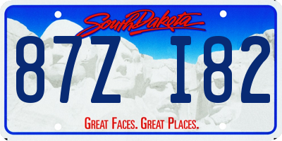 SD license plate 87ZI82