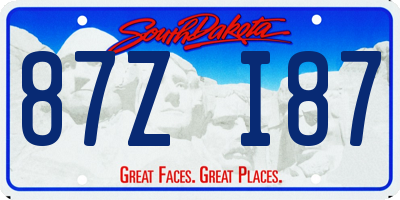 SD license plate 87ZI87