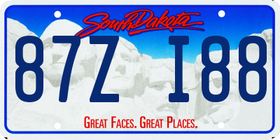 SD license plate 87ZI88