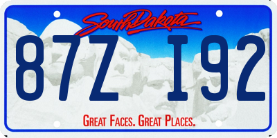 SD license plate 87ZI92